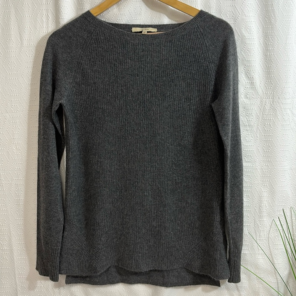Lark & Ro Pure Cashmere Sweater Gray Xs